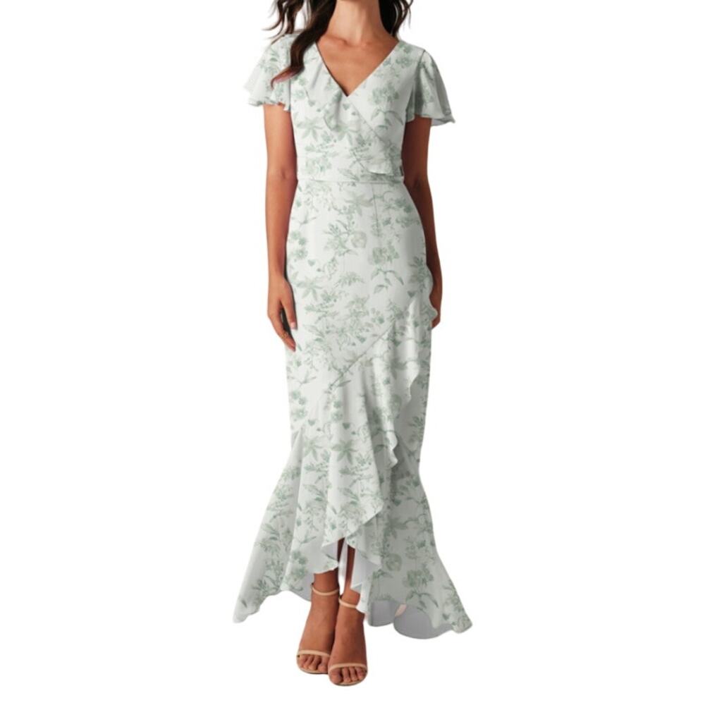 AW Bridal Celia Dress in Green Floral
